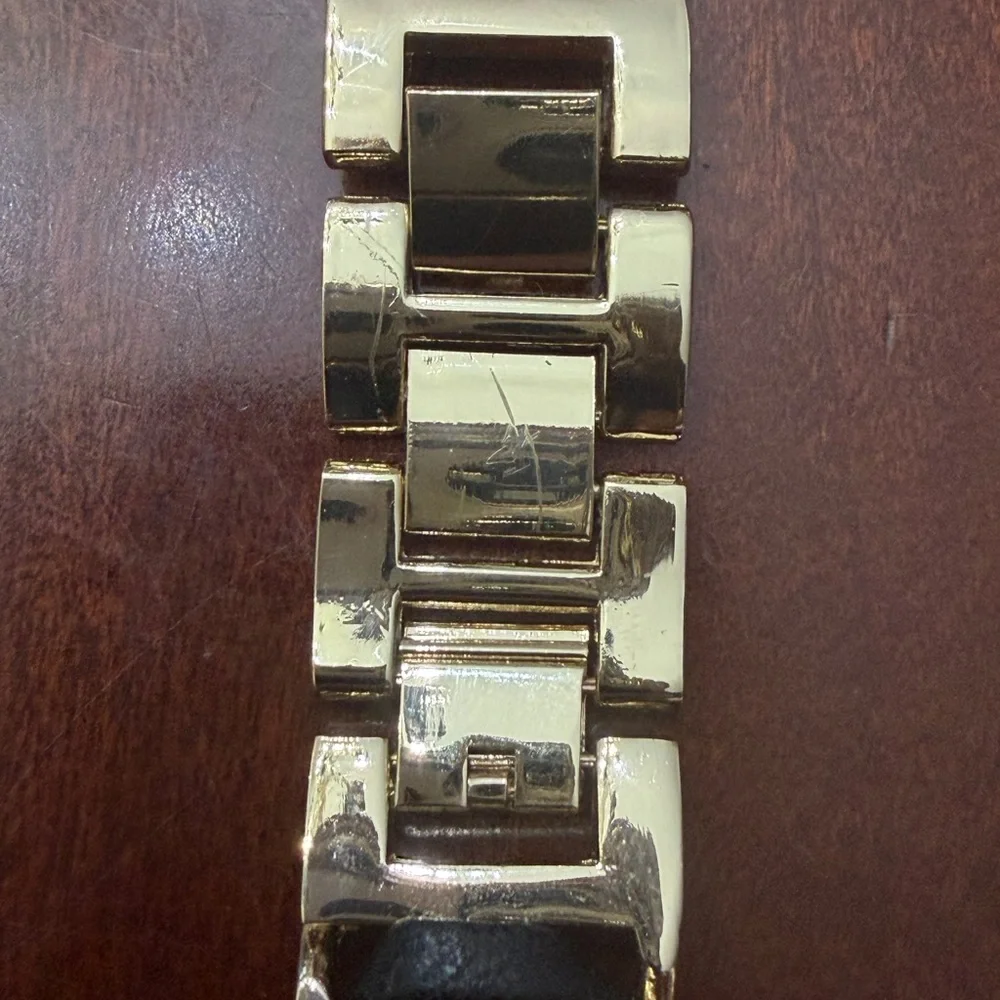 Gold and Black Chain Link Designed Inspired Watch Band